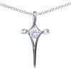 Elegant Crystal Sword 925 Sterling Silver Pendant