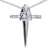  Unique  Crystal Cross 925 Sterling Silver Pendant