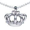 Royal Crystal  Crown  925 Sterling Silver Pendant
