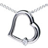 Elegant Heart 925 Sterling Silver Rhinestone Pendant