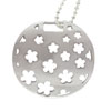 Sterling Silver Round  Flower  Cutout  Pendant 