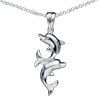 Playing  Dolphin  925 Sterling Silver Pendant