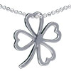 Heart Petal Flower 925 Sterling Silver Pendant