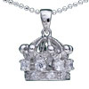 Crystal  Crown  925 Sterling Silver Pendant