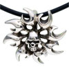 Horrible Skull 925 Sterling Silver Sun Rays Pendant