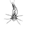 Sterling Silver Black Spider Pendant