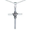 Tied Cross  925   Sterling   Silver   Pendant 