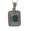 Green  Rhinestone  Square Shape Pendant