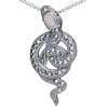 Twisted Snake 925 Sterling Silver And Rhinestone Pendant