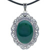 Antique Royal Emerald Crystal 925 Sterling Silver Pendant