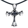 Skull Covered Cross 925 Sterling Silver Pendant