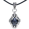 Black Crystal 925  Sterling   Silver   Pendant  PD_YW228