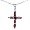Red Crystal Cross 925 Sterling Silver Pendant