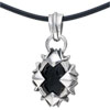 Square Shaped Black Crystal 925 Sterling Silver Pendant