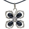 Four Petal Flower  925   Sterling   Silver  Pendant