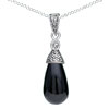 Black Crystal Drip 925 Sterling Silver Pendant