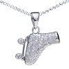 Crystal Skate 925  Sterling   Silver   Pendant 