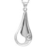 Sterling Silver Droplet Cz Pendant