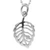 Sterling Silver Autumn Leaf Cz Pendant