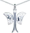Hollow Heart Butterfly 925 Sterling Silver Pendant