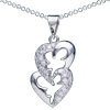 Two Hearts 925  Sterling   Silver   Pendant 