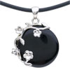 Flower Entwined Night 925 Sterling Silver Pendant