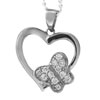 Sterling Silver Cz Heart Butterfly Pendant