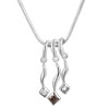 Three Flow Crystal 925  Sterling   Silver   Pendant 