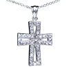 Crystal Cross  925   Sterling   Silver   Pendant  PD_YW279
