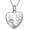 Sterling Silver Love Clover Heart Pendant