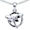 Circle Dragonfly 925 Sterling Silver Pendant