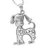 Sterling Silver  Rhinestone  Dog  Pendant 