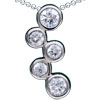Strings Of Crystals 925  Sterling   Silver   Pendant 