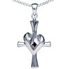 Heart Cross 925 Sterling Silver Pendant
