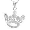 Sterling Silver Cz Crown Pendant