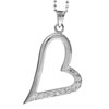 Sterling Silver Cz Heart Rhinestone Pendant