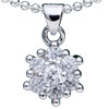 Crystal Flower  925   Sterling   Silver  Pendant PD_YW303