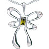 Crystal Bowknot 925  Sterling   Silver   Pendant 