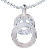 Elegant Overlapped Circles 925 Sterling Silver  Pendant 