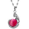 Mermaid With Pink October Birthstone Pendant