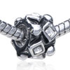 Abstract Geometry Silver Plated Crystal European Beads