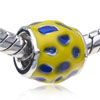 Yellow And Blue Spot European Beads