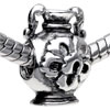 Horn Flower Vase Silver Plated European Beads