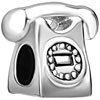 Antique Rotary Telephone Silver Plated European Beads