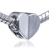 Unique Half Half Heart Silver Plated European Beads