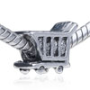 Delicately Grooved Trolley Silver Plated European Beads
