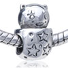 Lovely Space Bear Silver Plated European Beads