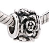 Cylindrical Shaped Flower Fairy Silver Plated Crystal European Beads
