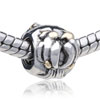 Baguette Shaped Abstract Symmetry Silver Plated European Beads