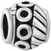 Drum Shaped Abstract Multiple Circle Silver Plated Beads Charms Bracelets